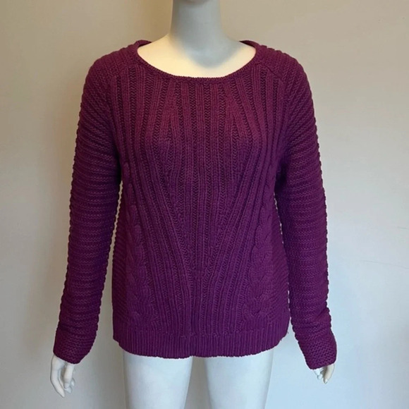YAS PURPLE Sweater Colorfull  Small/Medium Chunky Crew Neck Women’s NWOT - Picture 1 of 9
